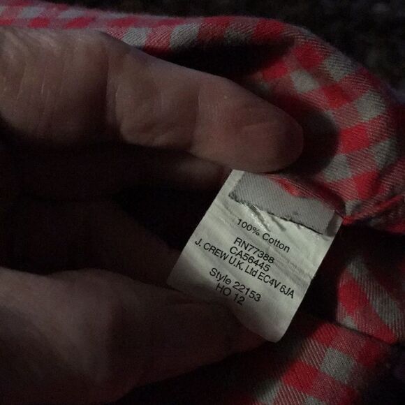 J. Crew Plaid Five Button Down Shirt Medium red gray Slim long sleeves f… - Picture 10 of 11